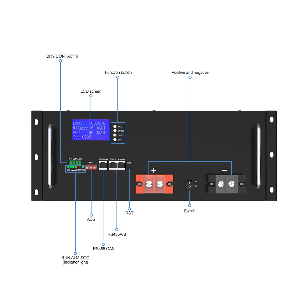 51.2V Rack Mounted LiFePO4 